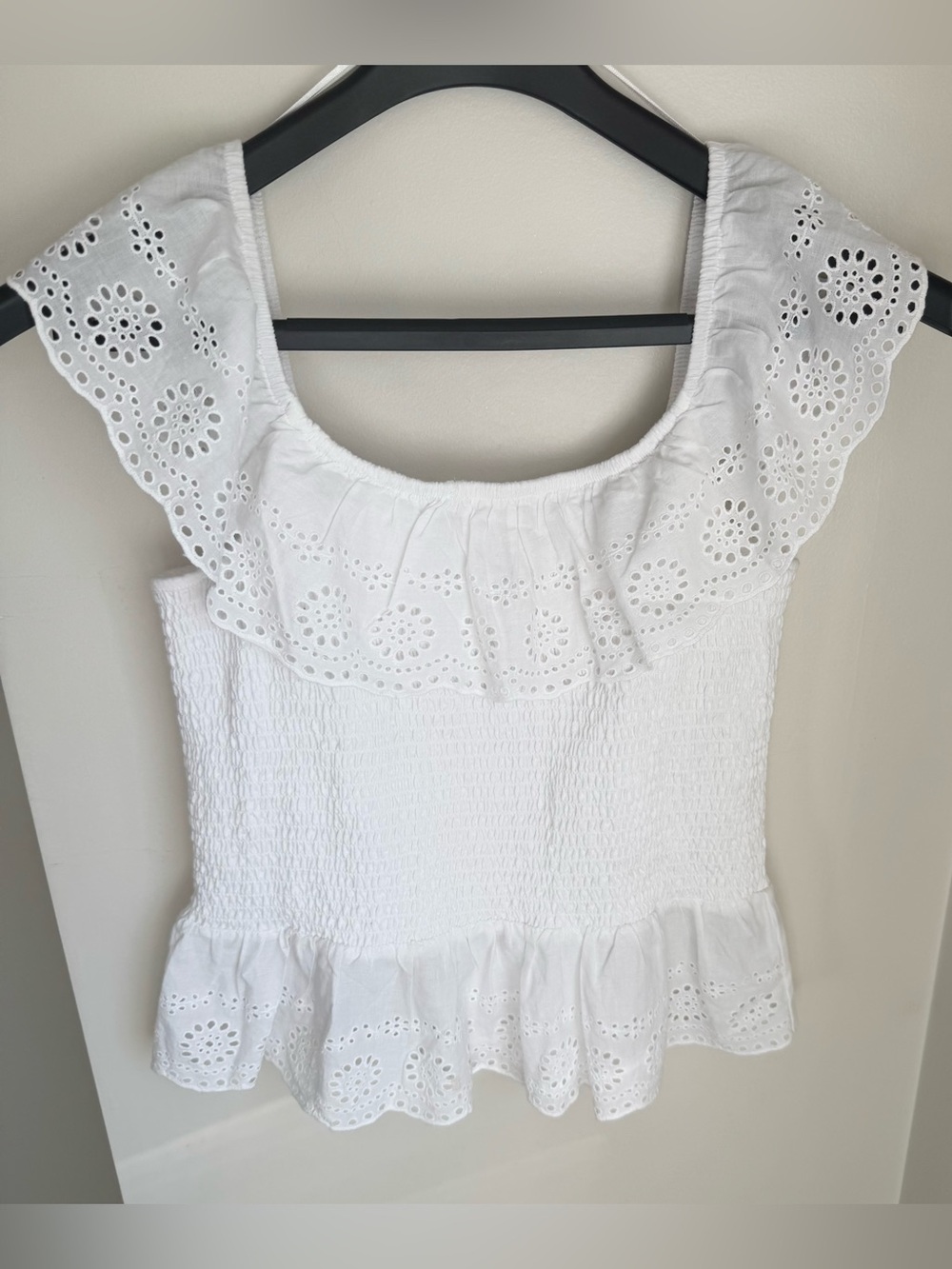 Papaya White Off The Shoulder 100% Cotton Top Size 12
